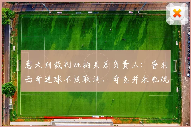意大利裁判机构关系负责人：普利西奇进球不该取消，奇克并未犯规